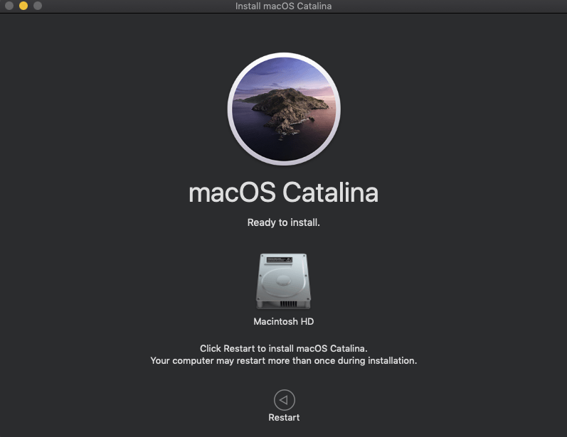 重启安装MacOS Catalina